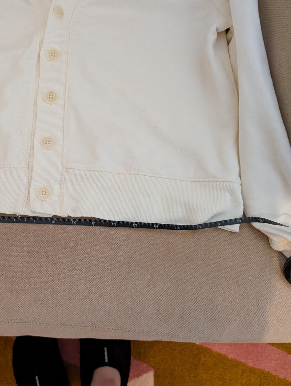 Alex Mill Davie Fleece Cardigan In Off White Size M - Picture 11 of 11